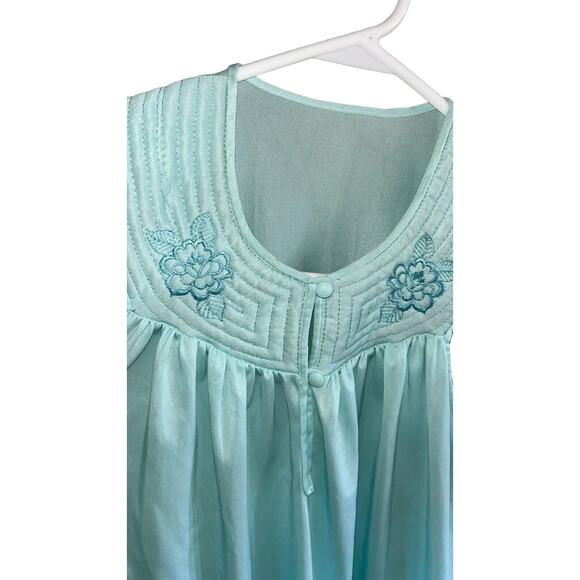Kayser Mint Green Nightgown Size Small 100% Enkalure Nylon Vintage - Picture 3 of 9